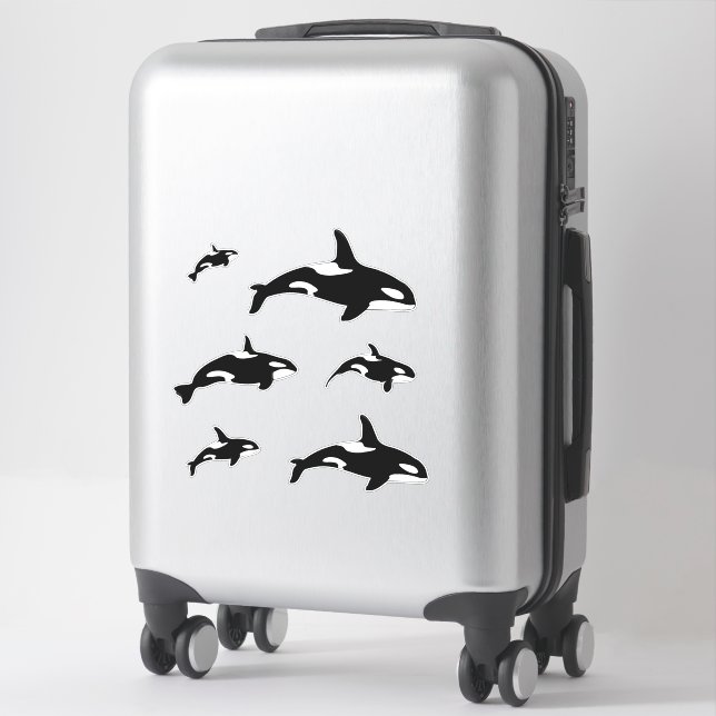Orca Killer Whale Set Klistermärken (Resväska)