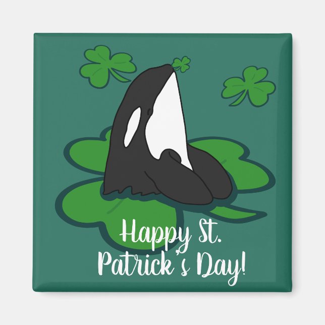 Orca Killer Whale St Patrick's Day Magnet (Framsidan)