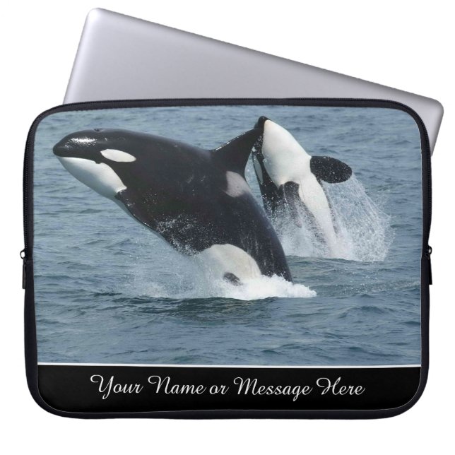 Orca Killer Whales Breaching Personlig Laptop Fodral (Framsidan)