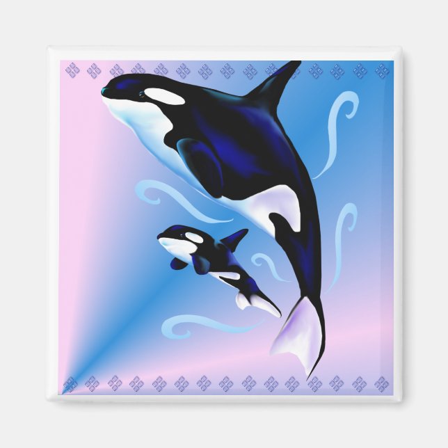 Orca Mamma och Baby Magnet (Framsidan)
