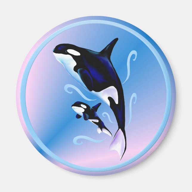 Orca Mamma och Baby Magnet (Framsidan)