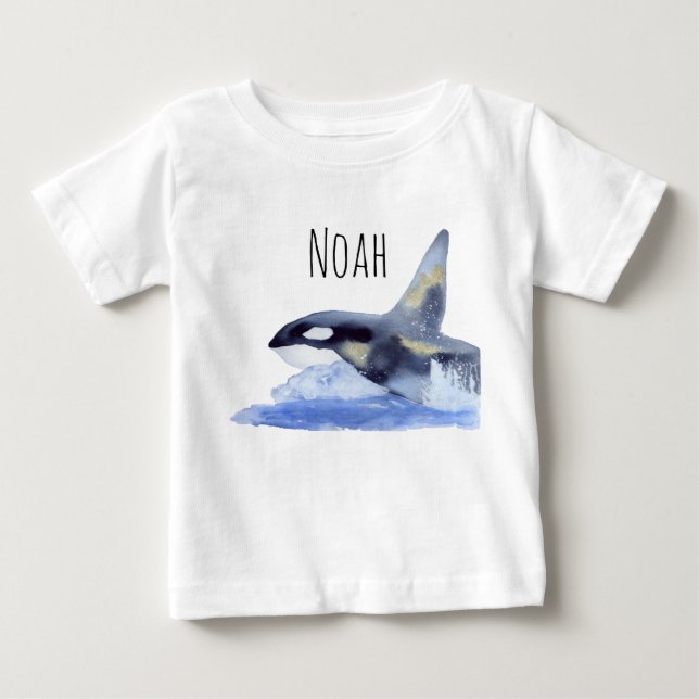 Orca med guld och anpassade namn t shirt (Framsida)