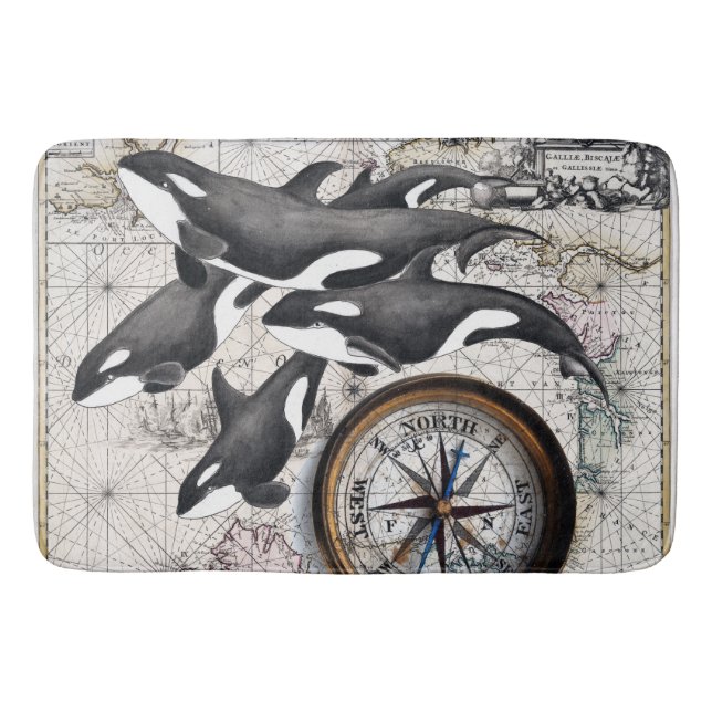 Orca Nautical Compass Badrumsmatta (Framsidan)