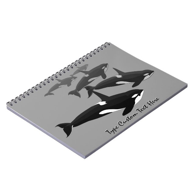 Orca Notebook Personlig Killer Whale Journal Anteckningsbok Med Spiral (Vänstra Sidan)
