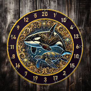 Orca och Turtle Dartboard Wall Centerarter Darttavla