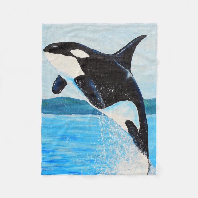 Orca Painting Fleecefilt (Framsidan)