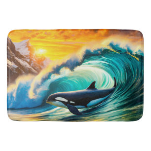 Orca Solo Wave Barrel Roligt Design by Rik AMeN Gi Badrumsmatta