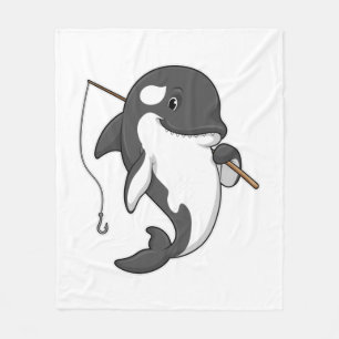 Orca som Fisher med fiskstam Fleecefilt