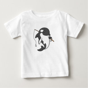 Orca som Fisher med fiskstam T Shirt