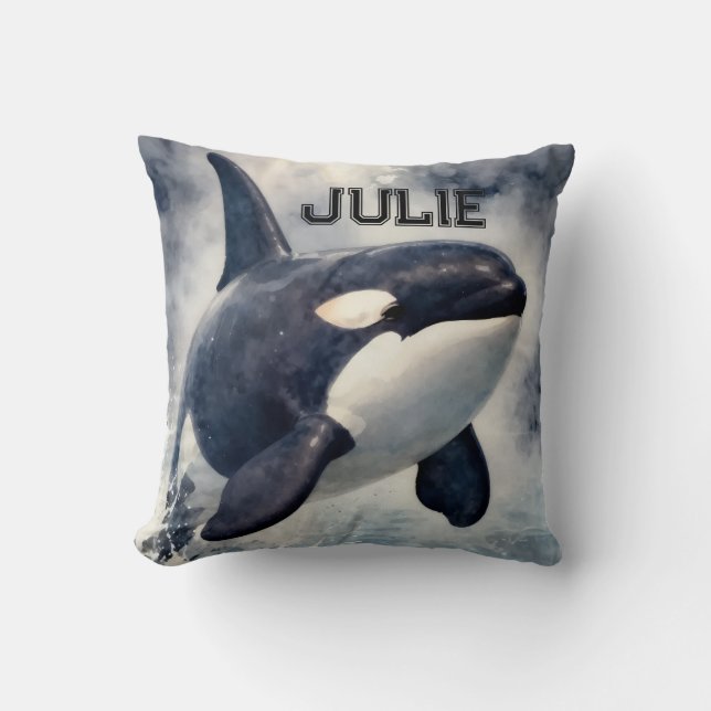  Orca Stormy waves, Personalized Kudde (Framsida)