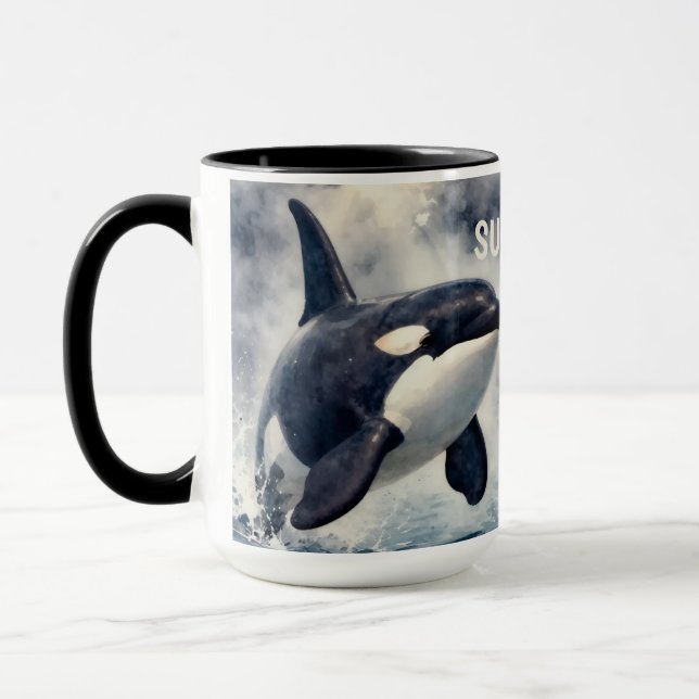 Orca Stormy waves Personalized Mugg (Vänster)