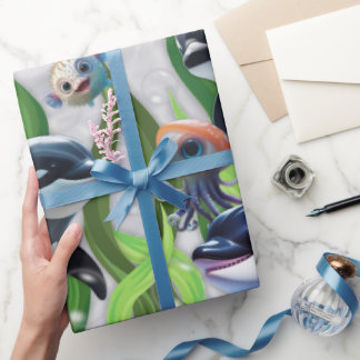 Orca Tank Wrapping Papper Rolls Presentpapper