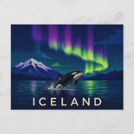 Orca Under the Aurora | Ikoniska Island Vykort