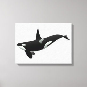 Orca val illustration - Välj bakgrund färg Canvastryck