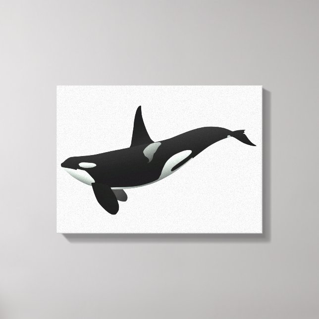 Orca val illustration - Välj bakgrund färg Canvastryck (Framsida)