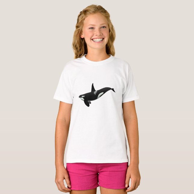 Orca val illustration - Välj bakgrund färg T Shirt (Hel framsida)