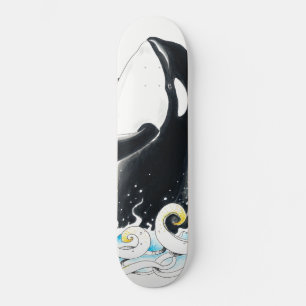 Orca val som bryter mot dodle bläck mini skateboard bräda 18,5 cm