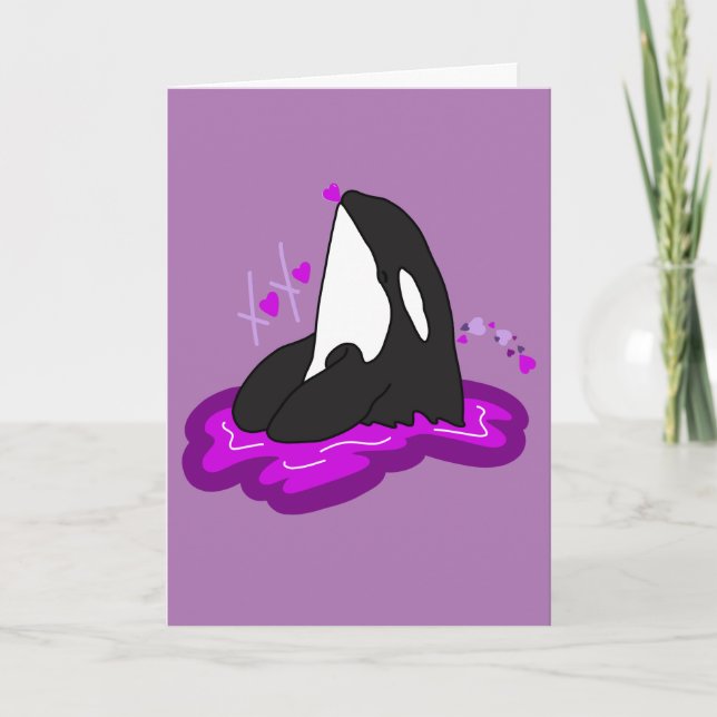 Orca Valentines day Card Helgkort (Framsida)