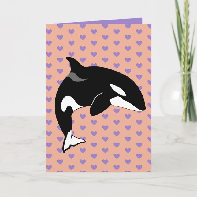 Orca Valentines day Tack Kort (Framsida)