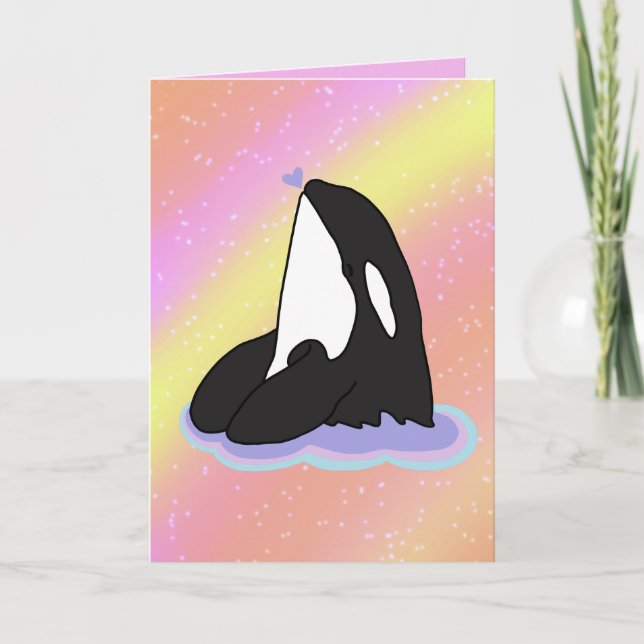 Orca Valentines day Tack Kort (Framsida)