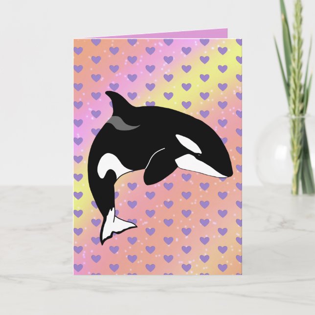 Orca Valentines day Tack Kort (Framsida)