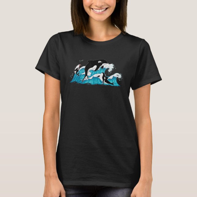 Orca Vinkara Ocean Animal Killer Whale T Shirt (Framsida)