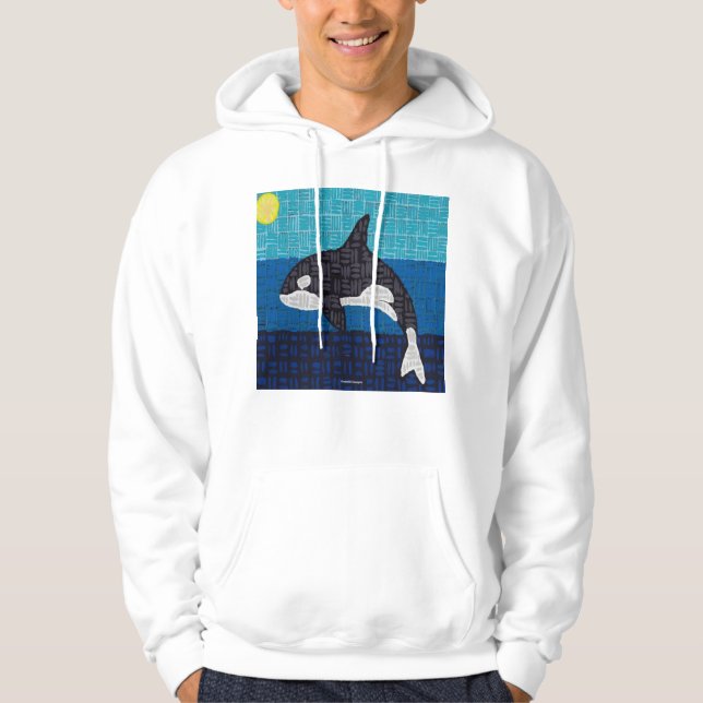 Orca (vit) - Herr Tröja med Huva Hoodie (Framsida)