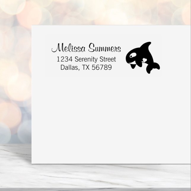 Orca Whale Adress Självfärgande Stämpel (Skapare uppladdad)