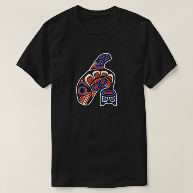 Orca Whale Alaska Haida Tribal Art Native American T Shirt (Design framsida)