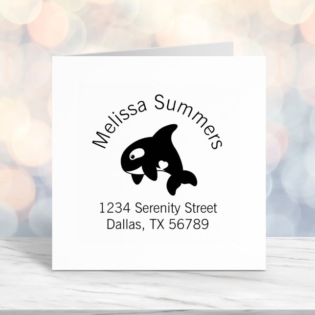 Orca Whale Arch Adress Självfärgande Stämpel (Skapare uppladdad)