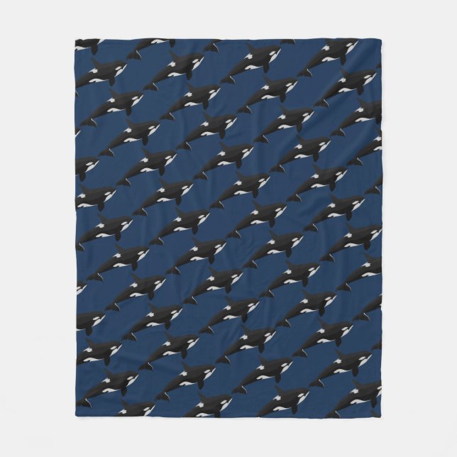Orca Whale Blanket Killer Whale Fleece Blankets (Framsidan)