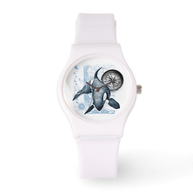 Orca Whale Compass Armbandsur (Framsida)