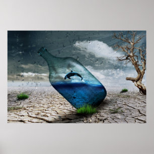 Orca Whale i en Flaska-naturmur Poster