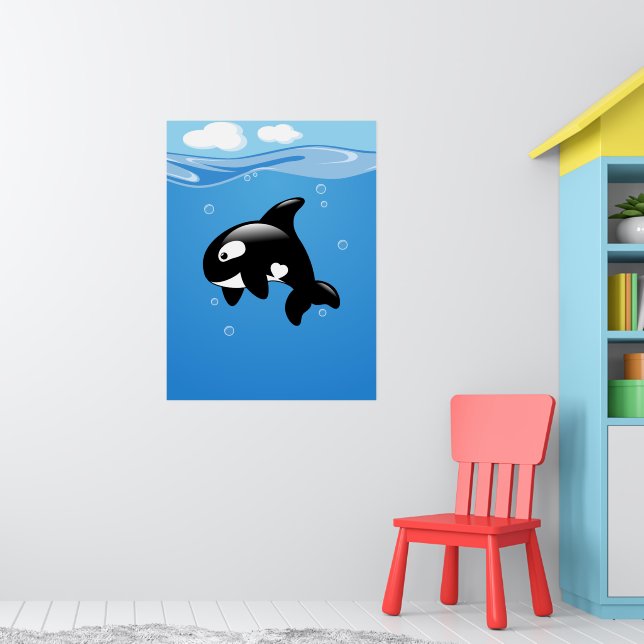 Orca Whale i Ocean Poster (Barnkammare 1)