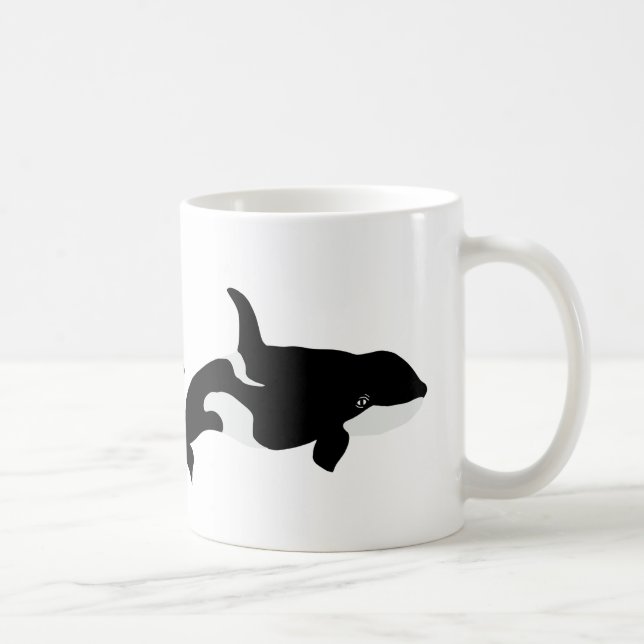 Orca Whale Illustration Cetacea White Kaffemugg (Höger)