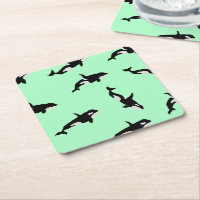 Orca Whale Illustration Pod Mönster Ocean Mint