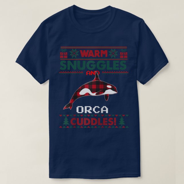 Orca Whale jul PajamaUgly Julsötare T Shirt (Design framsida)