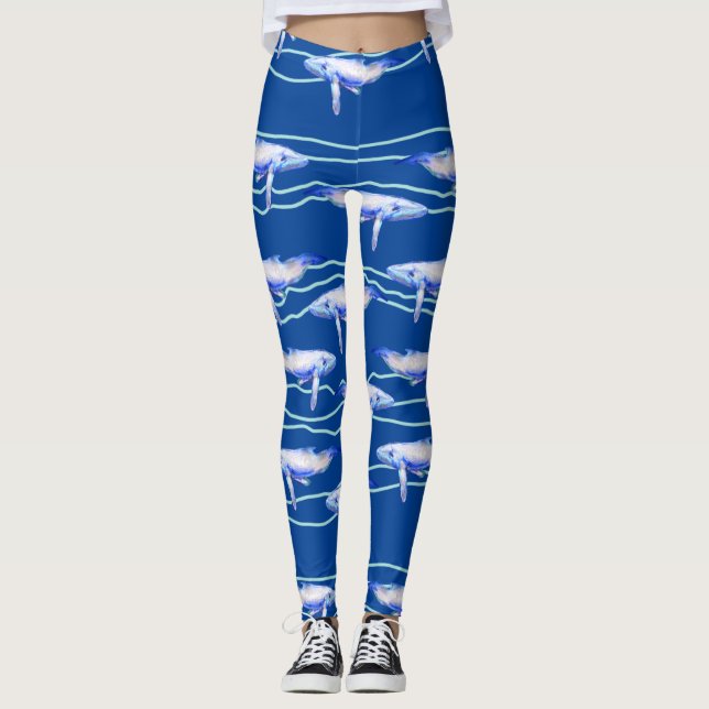 Orca Whale Mönster  Leggings (Framsida)