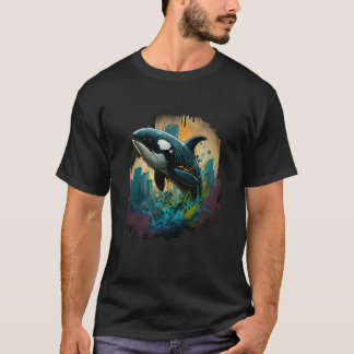 Orca Whale Painterly T Shirt