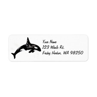 Orca Whale Returadress Etikett