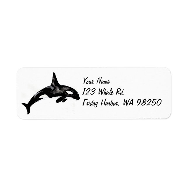 Orca Whale Returadress Etikett (Framsidan)