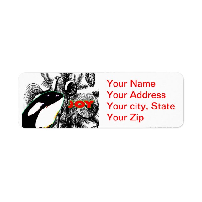 Orca Whale-Returadressen Sticker Returadress Etikett (Framsidan)