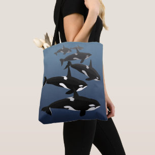 Orca Whale Tote Bag Eco-Friendly Killer Whale Bag Tygkasse
