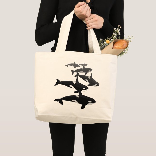 Orca Whale Tote bags Killer Whale Art Gifts Jumbo Tygkasse (Framsida (produkt))