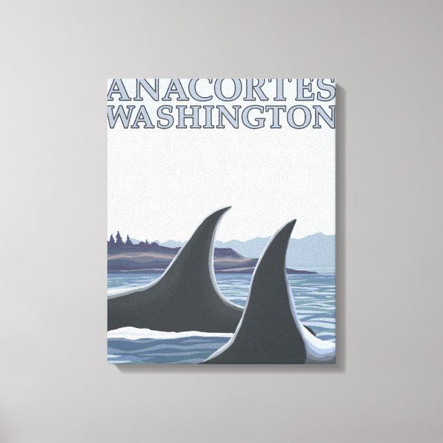 Orca Whales #1 - Anacortes, Washington Canvastryck (Framsida)