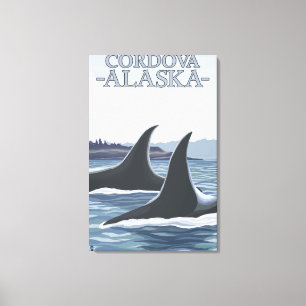 Orca Whales #1 - Cordova, Alaska Canvastryck
