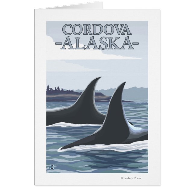 Orca Whales #1 - Cordova, Alaska Hälsningskort (Framsidan)