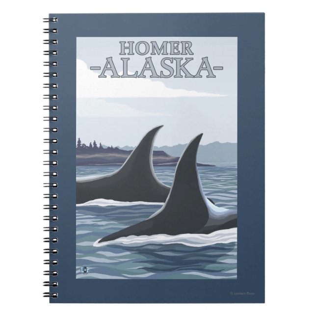 Orca Whales #1 - Homer, Alaska Anteckningsbok (Framsidan)