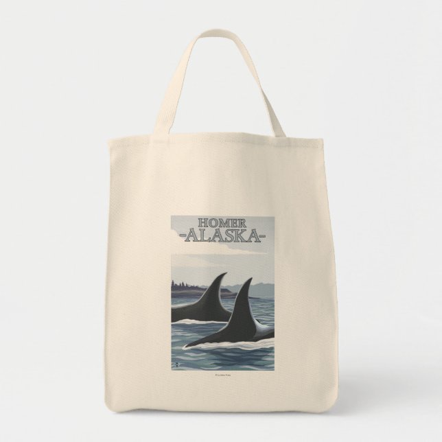 Orca Whales #1 - Homer, Alaska Tygkasse (Framsidan)