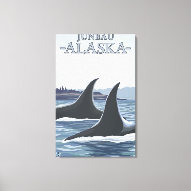 Orca Whales #1 - Juneau, Alaska Canvastryck (Framsida)